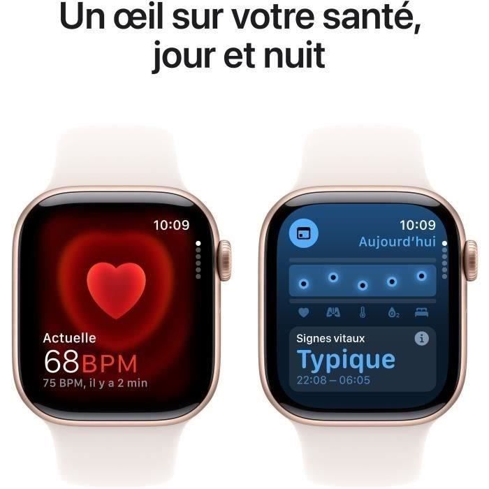 Apple Watch Series 10 GPS + Cellular - 42 mm - Aluminio oro rosa - Correa rosa claro M/L (2024) - Reacondicionado - Buen estado