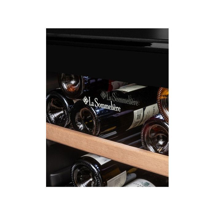 La Sommelière LS102DZBLACK Wine Cellar – 102 bottles – dual zone 5-18°C – Vinotag connected – UV-protected door – All Black design
