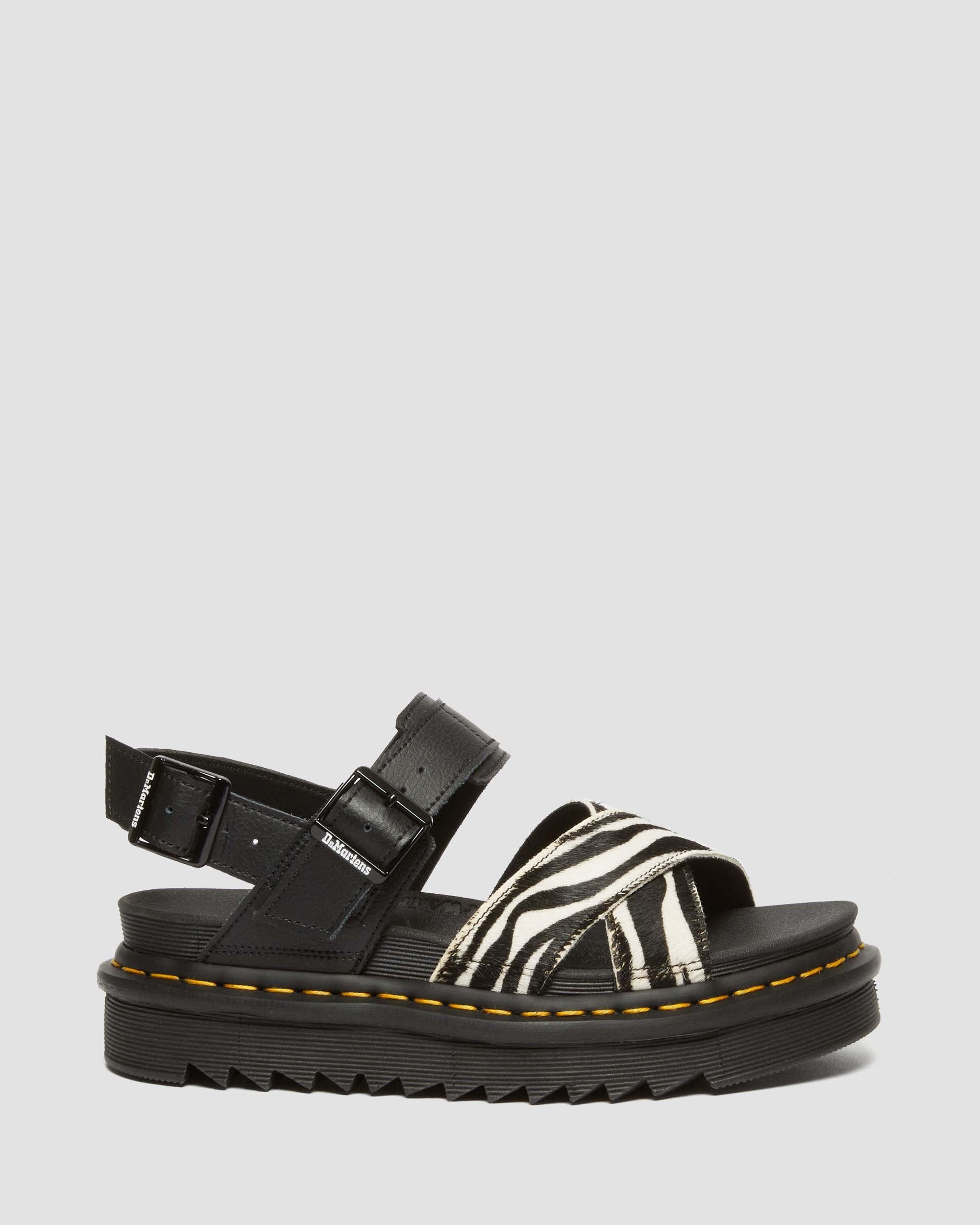Voss II Hair-On Zebra Print Sandalen