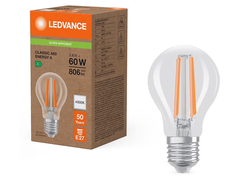 Żarówka LED Bańka E27 3,8W z neutralną barwą światła