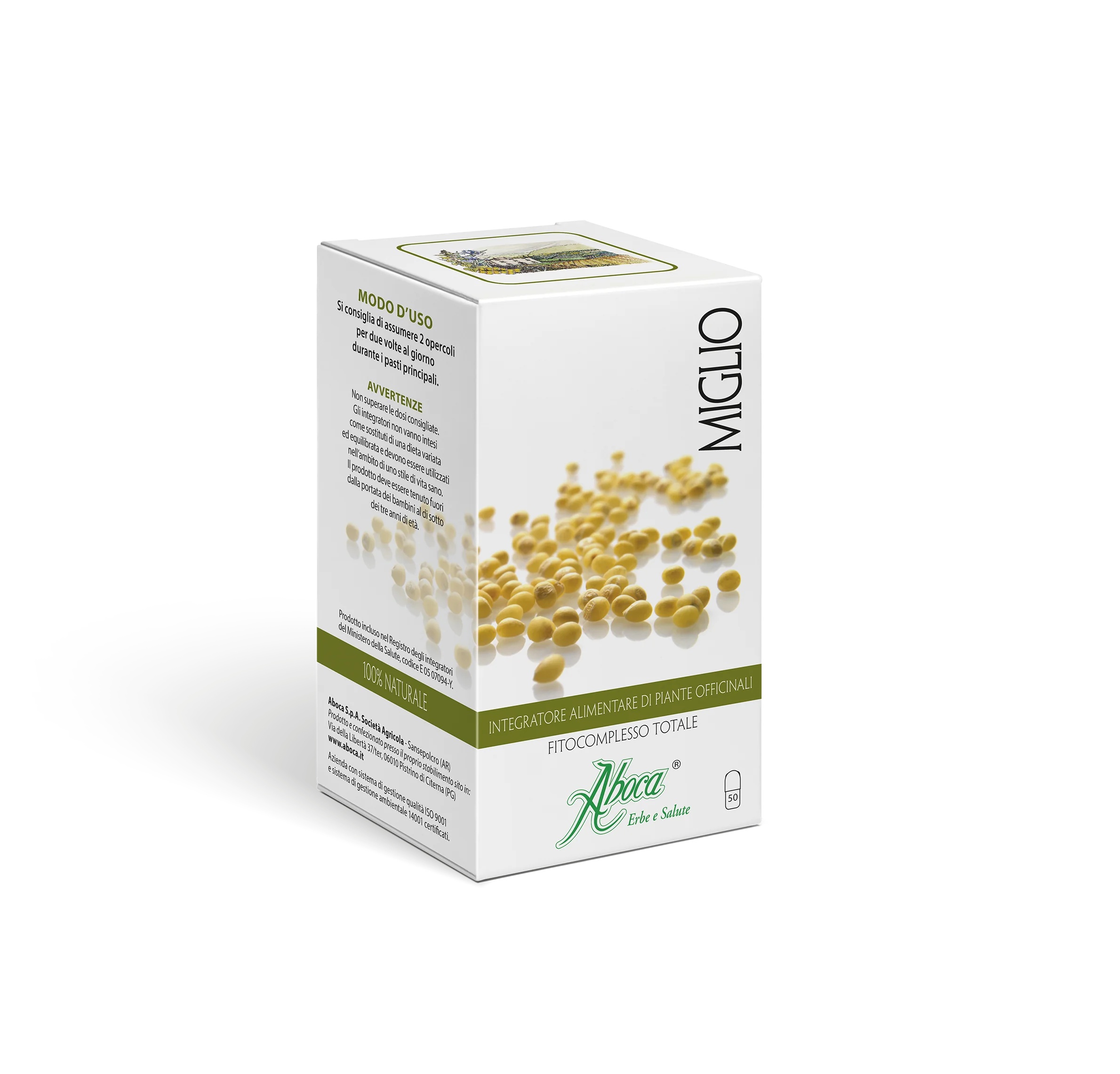 ABOCA Complexe phytocomplexe total de millet d'aboca 50 capsules Complément alimentaire pour les cheveux et les ongles