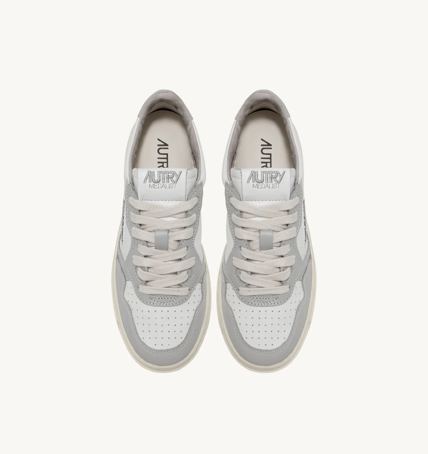 Adidași medaliați JUS ÎN PELLE BICOLOR BIANCO E VAPOR