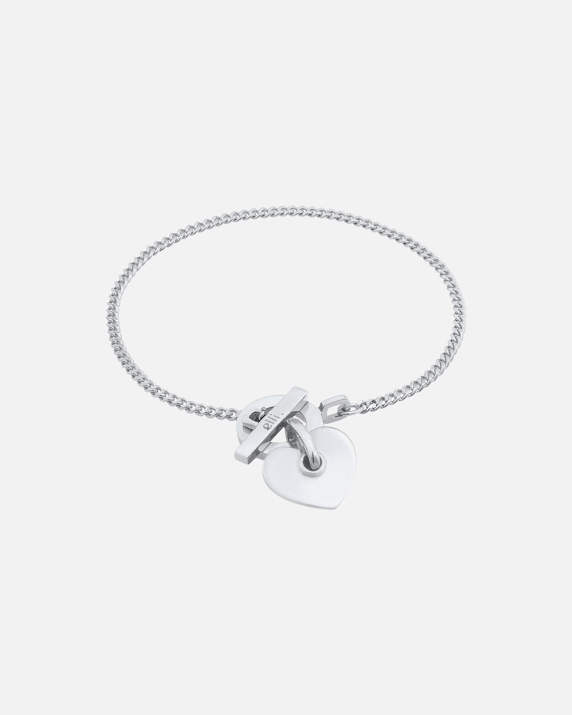 Elli PREMIUM Elli PREMIUM Bracelet Femmes Cœur pendentif T-Bone Moderne en argent sterling 925 rhodié