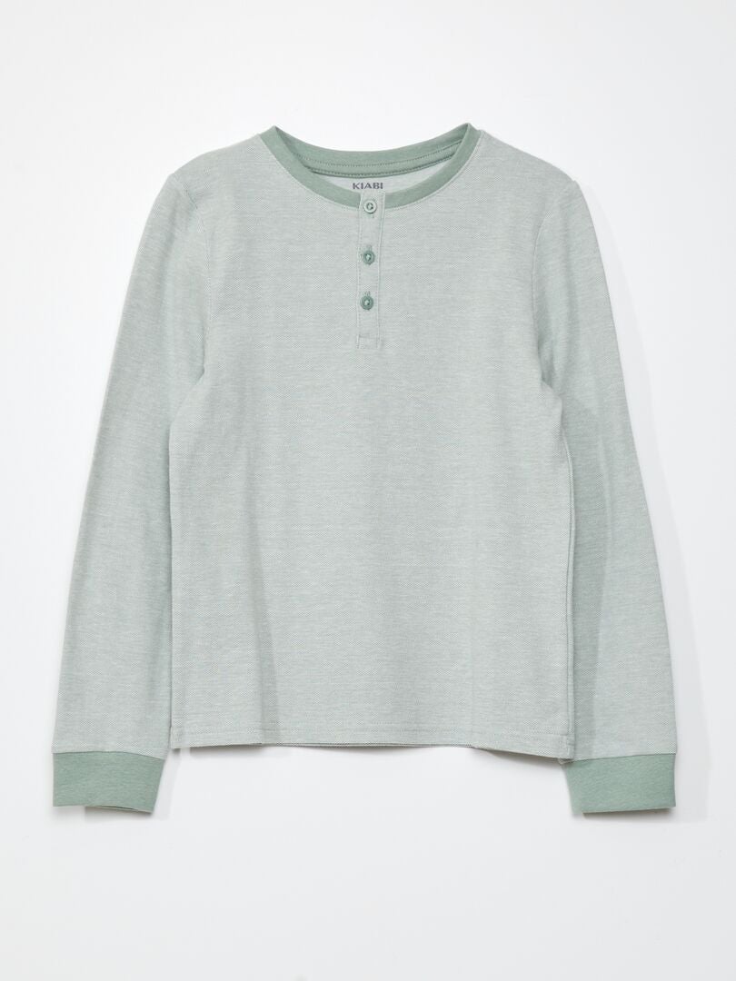 Camiseta de algodão piqué - VERDE