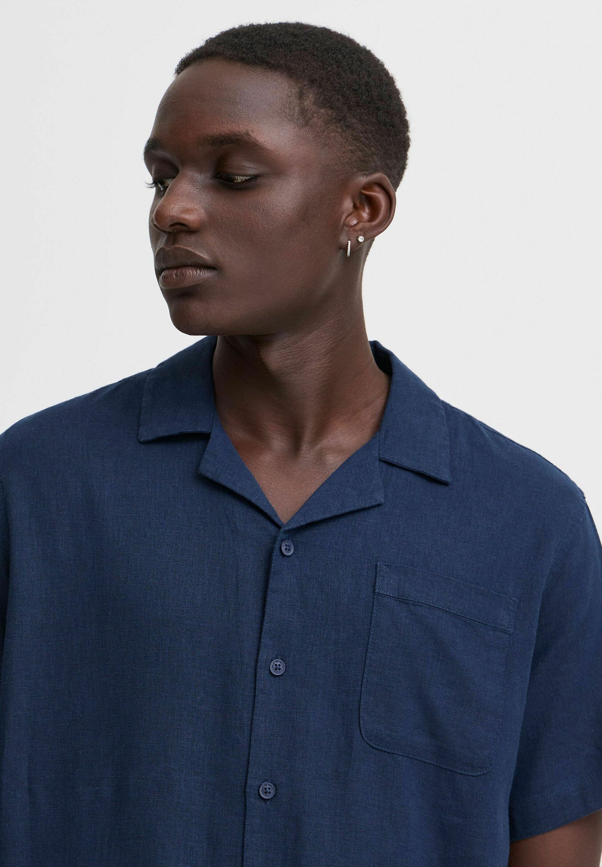 Mélange BHVICTOR LINEN MIX - Chemise - bleu marine