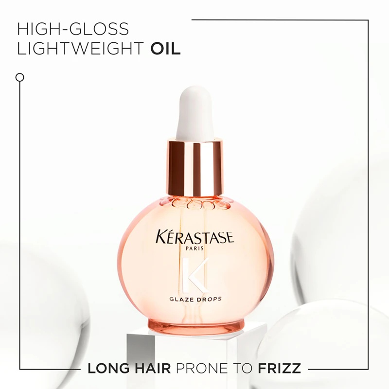 Kérastase Gloss Absolu Glaze Drops barojoša matu eļļa pret spurošanos