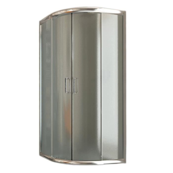 Mampara de ducha semicircular 90x90 H185 Opaca 6mm - IDRALITE - Alabama - Reversible - Aluminio - Gris