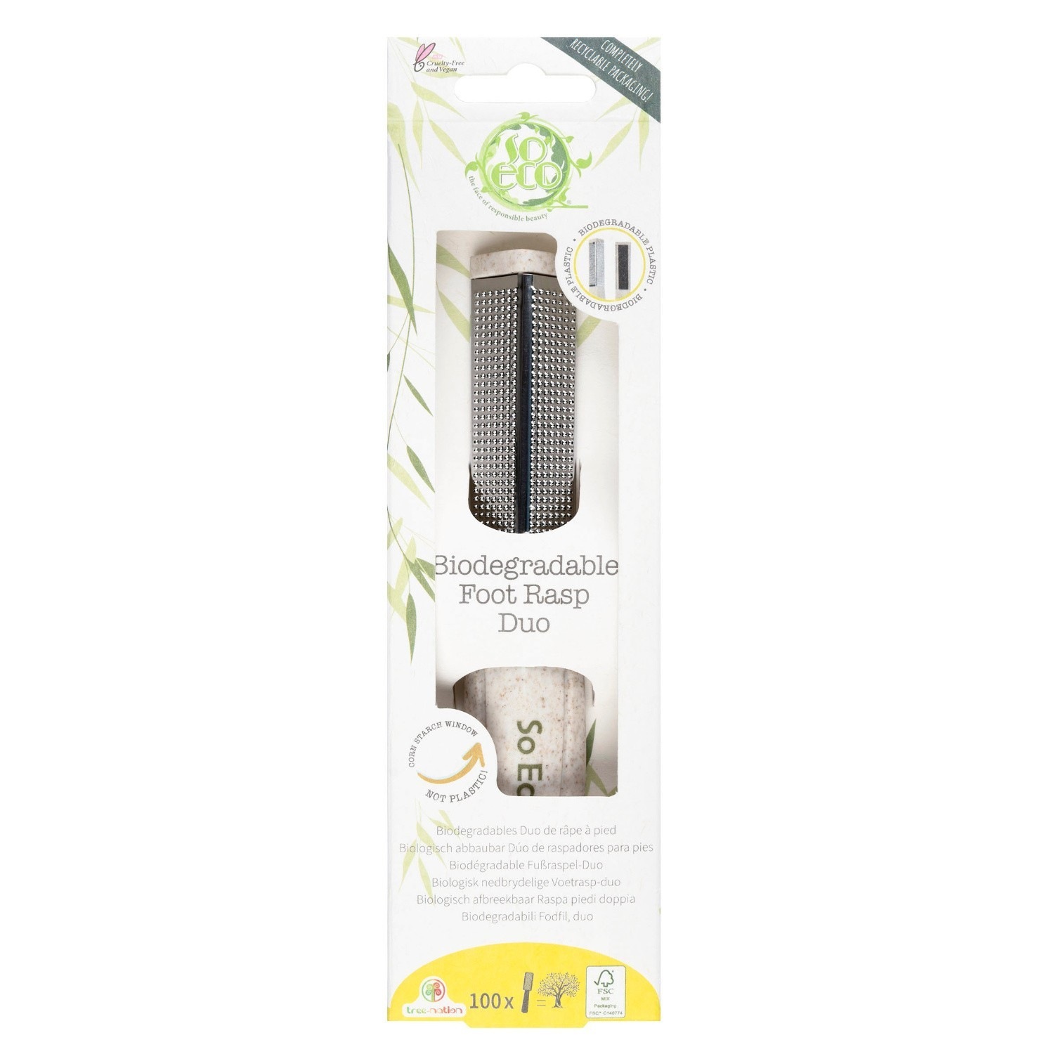 SoEco Râpe biodégradable 2 faces pour les pieds