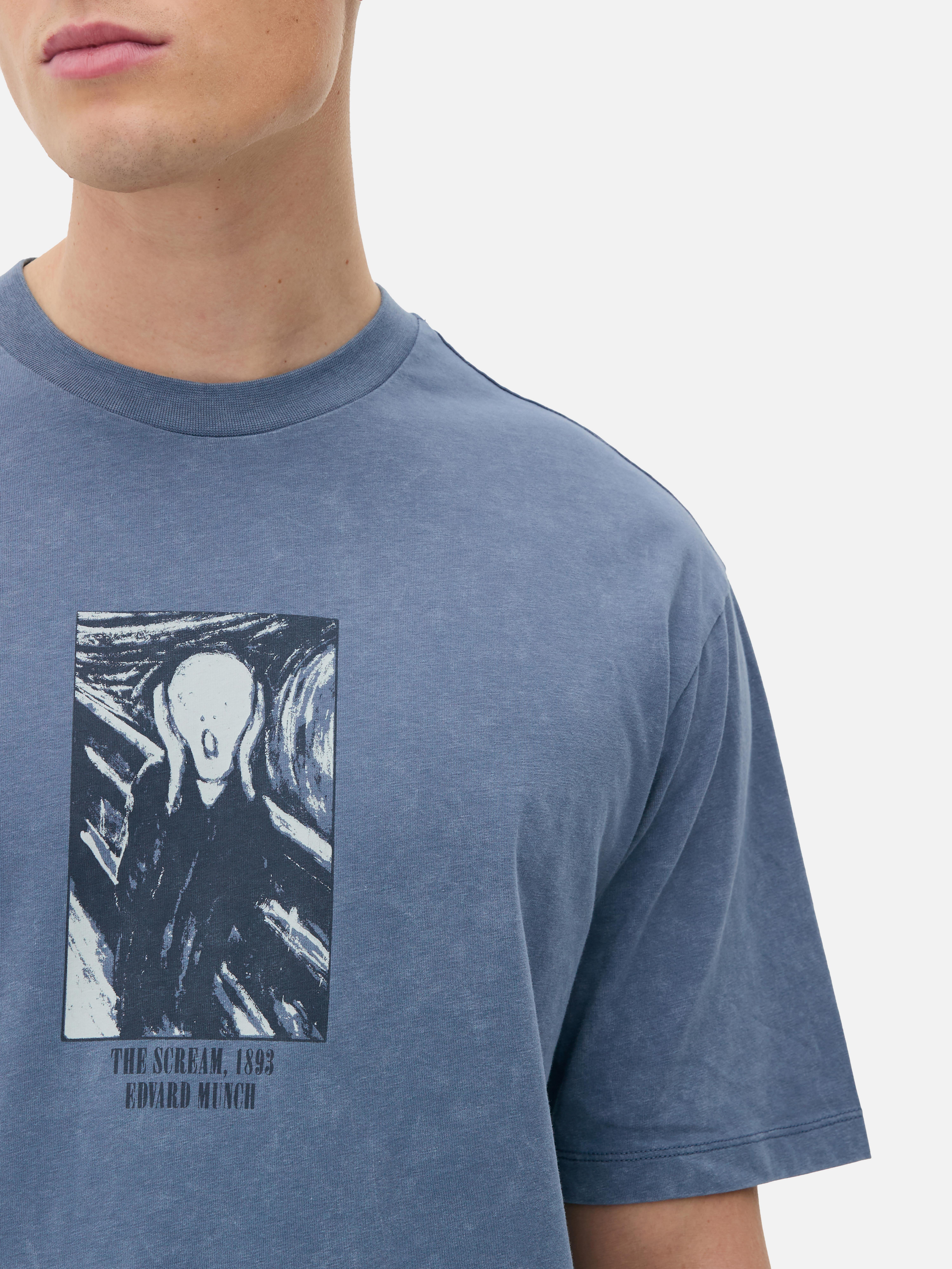 Tricou cu imprimeu Edvard Munch „Țipătul” Un tricou cu mânecă scurtă cu un imprimeu cu „Țipătul” de Edvard Munch