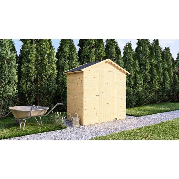 Casetta da giardino in legno - Pino non trattato - 1,86 m² - Pannelli da 12 mm