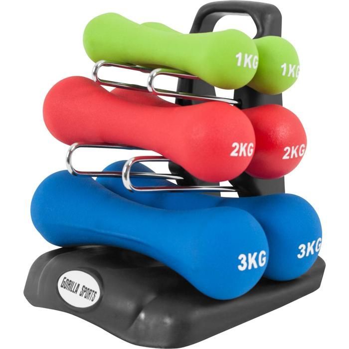 Set d'haltères en néoprène 12 kg