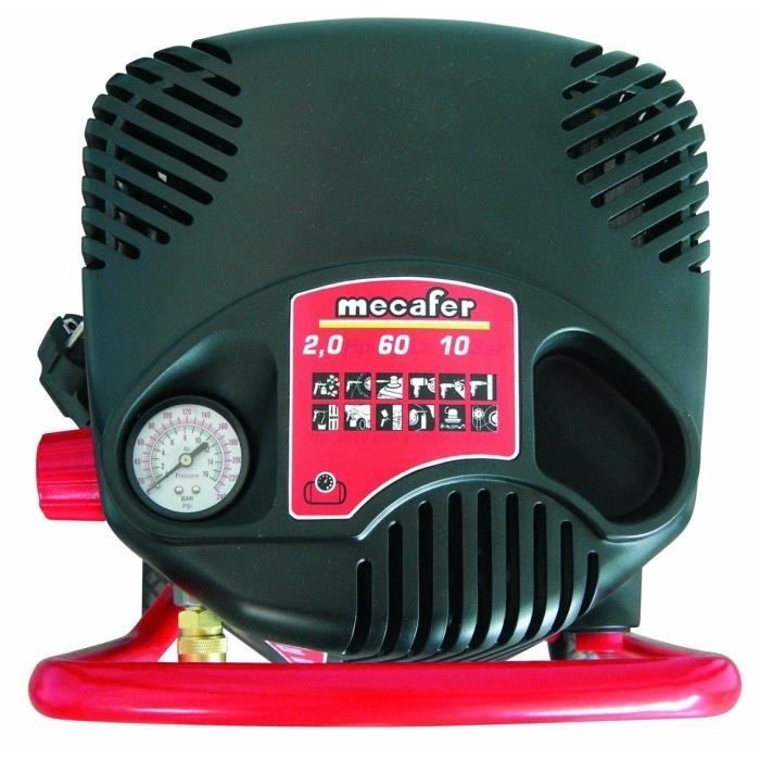 Compresor de aire vertical MECAFER FIFTY - 50 L - 1500 W - 10 bar - 2 CV - Sin aceite