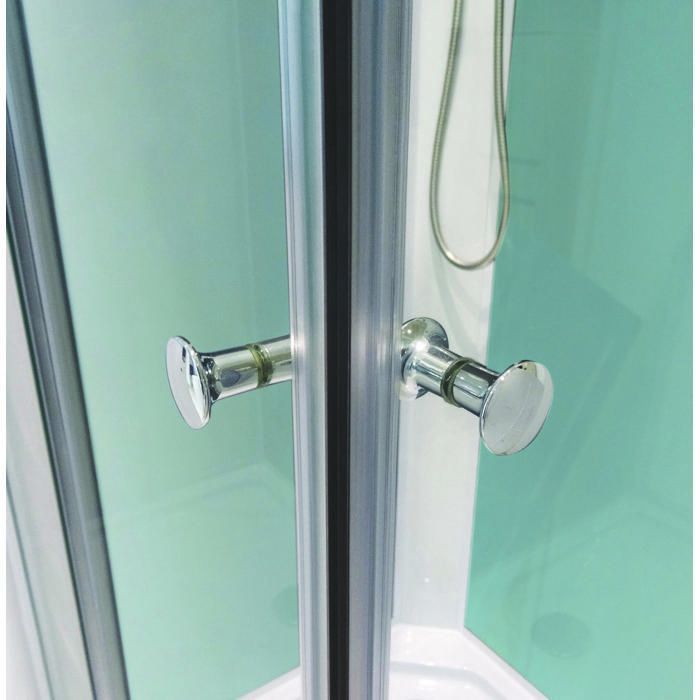 Cabina de duche ONDEE MINEA - 80x80cm - Perfis de alumínio - Fundo verde