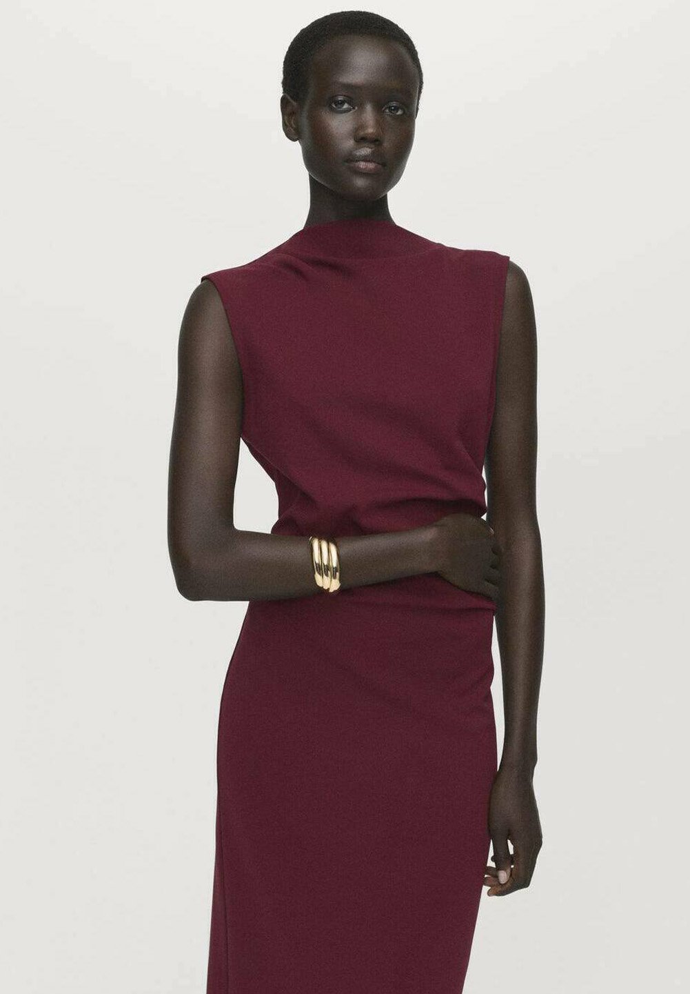 Robe Mango Shift - bordeaux