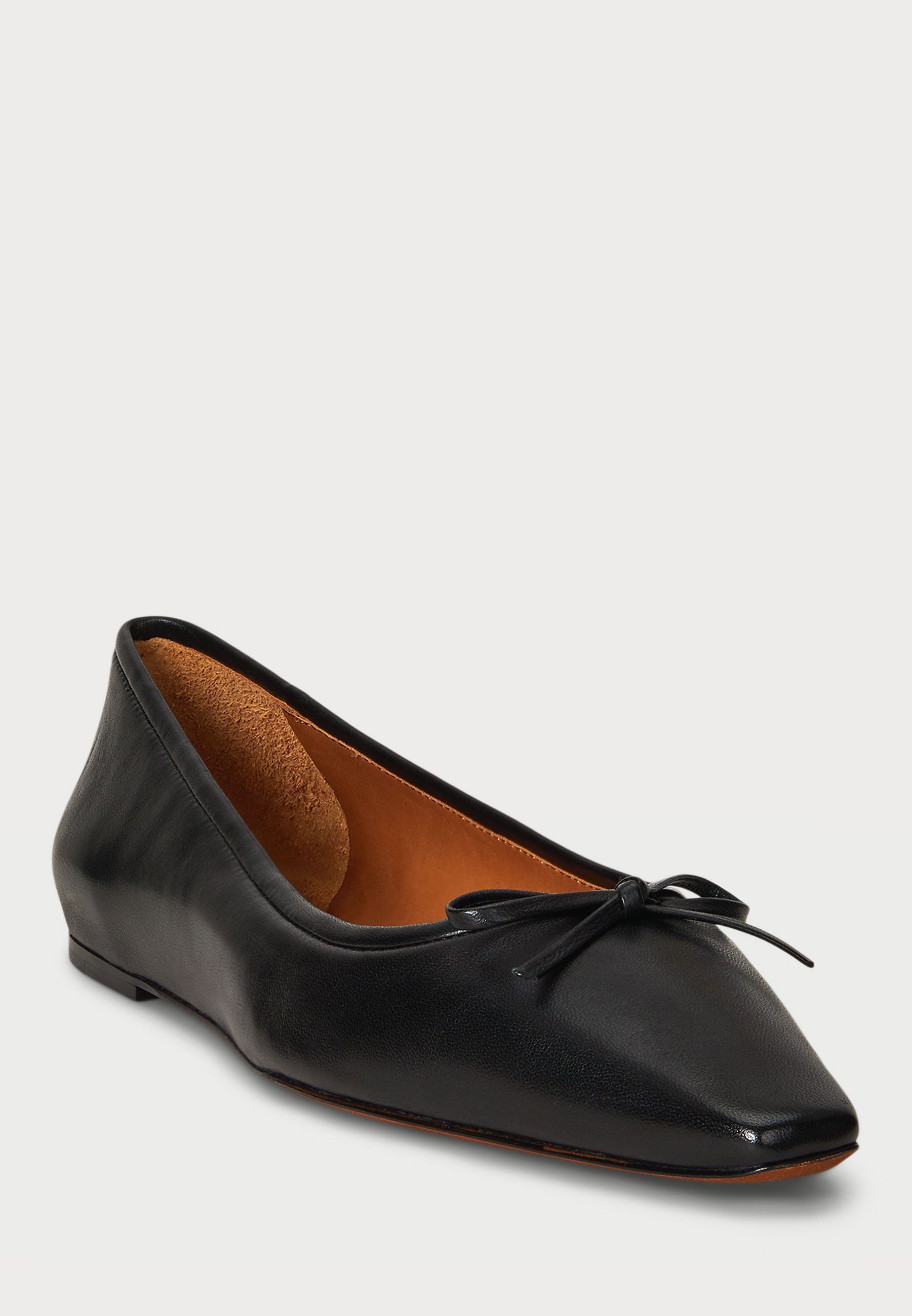 Polo Ralph Lauren puntige leren ballerina's - ballerina pumps - zwart