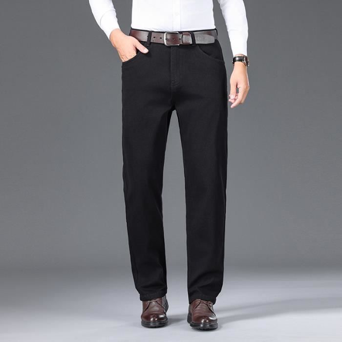 Pantalones vaqueros INSFITY para hombre - Pierna recta - Negro - Otoño/Invierno Casual