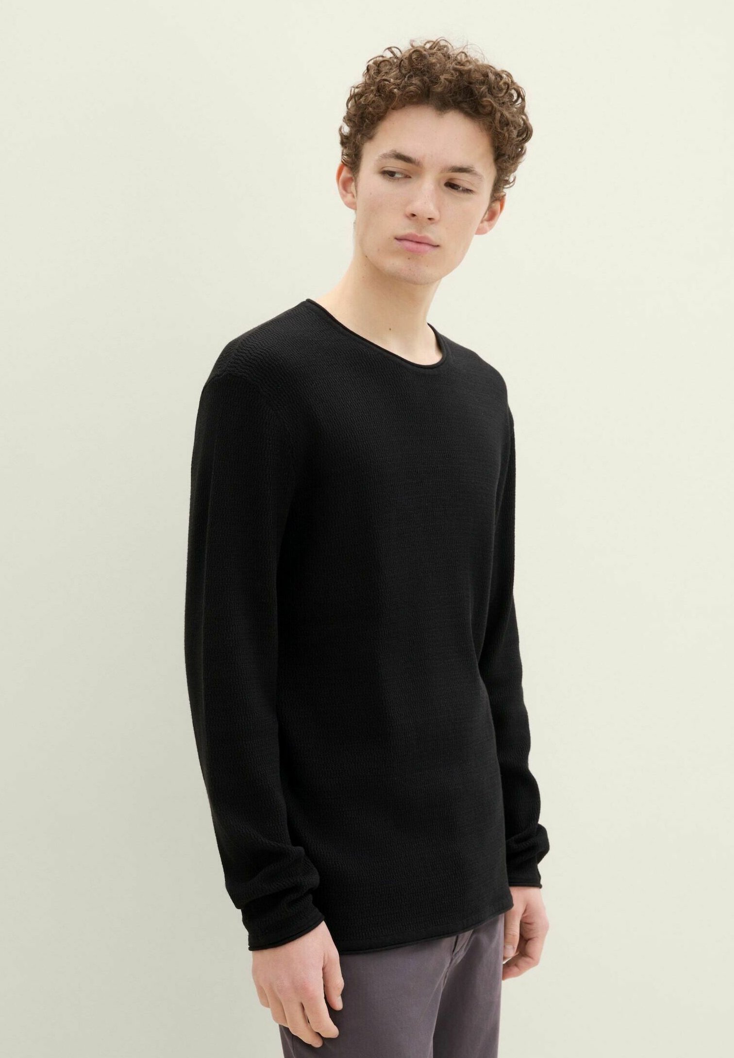 TOM TAILOR DENIM STRUKTURIERTER  - Jumper - black