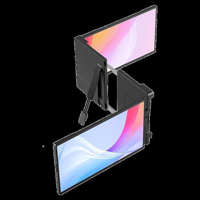 UPERFECT 14-inch draagbare monitor met dubbel scherm, Full HD 60Hz, 180° zwaartekrachtsensor, met miniHDMI en Type-C-interface.