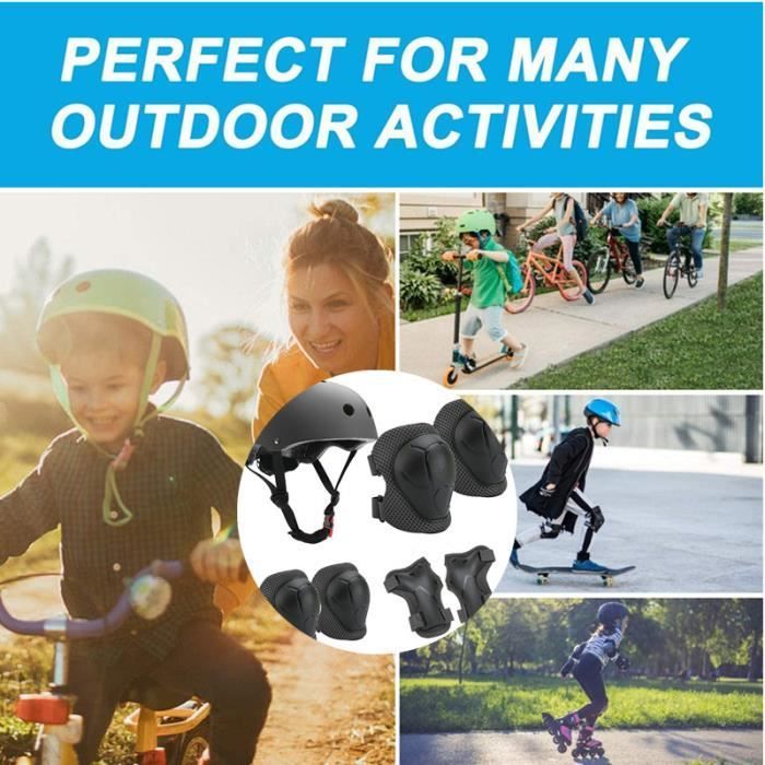 Kit de protection pour enfant - Marque - Roller, vélo - Casque ajustable - Coudières et genouillères