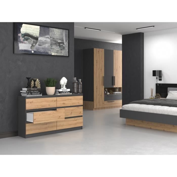 Cómoda - CDF - Aster - 6 cajones - 138x40x75cm - Estilo escandinavo moderno