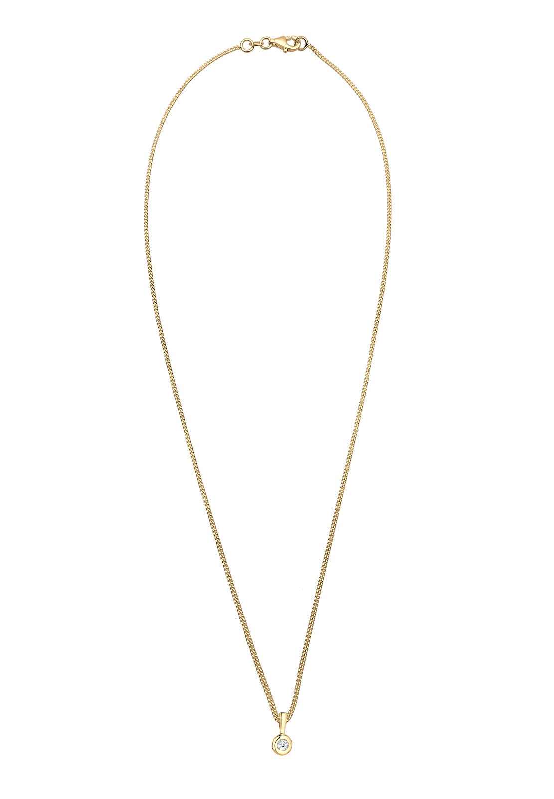 Elli DIAMONDS Femme Cercle Simple avec Diamant (0.03 ct.) - (925/1000) Argent