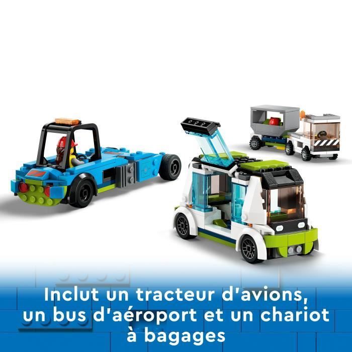 LEGO® City 60367 Airliner Toy Set with Airport Bus, Tugboat, Baggage Truck and 9 Minifigures