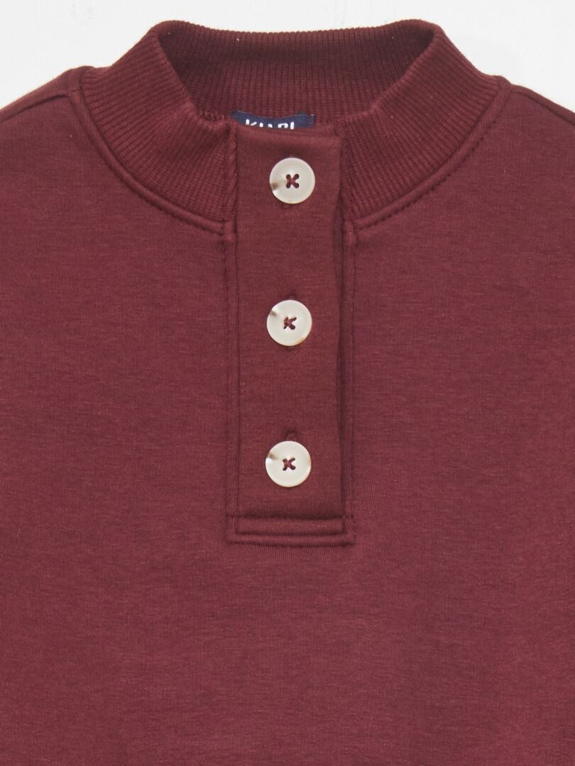 Blusa de gola alta com botões - Sempre mais macia - VERMELHA