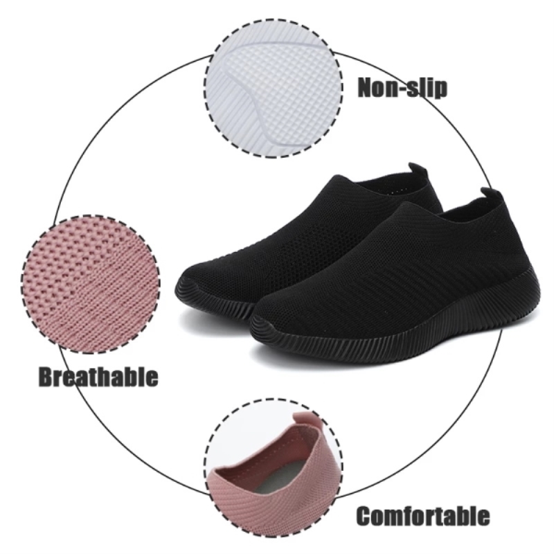 Chaussures de course pour femmes, ultra-légères et respirantes, chaussures de sport pour femmes, chaussures plates en maille souple, chaussures d'extérieur