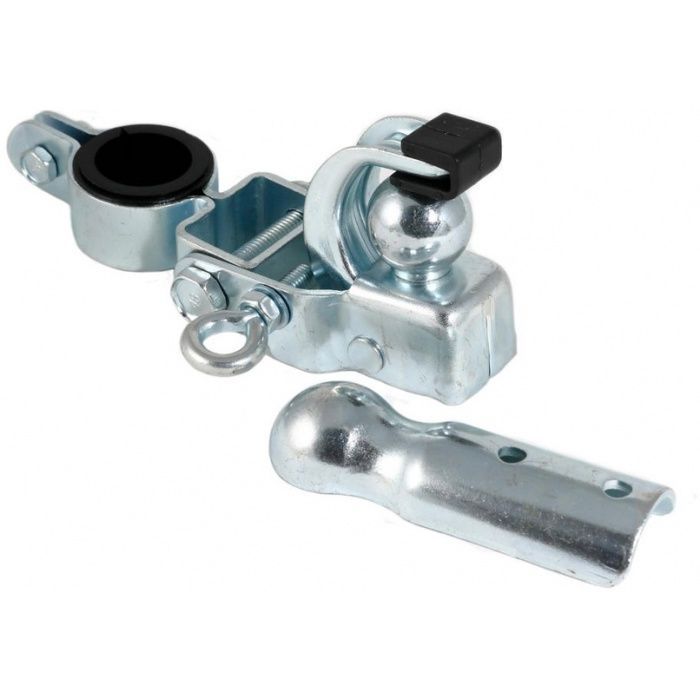 Enganche de remolque para bicicleta de acero plateado
