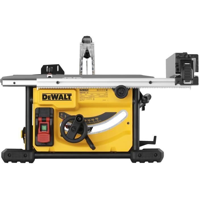 Serra de mesa compacta com fio DEWALT 1850W - Largura de corte de 210 mm - Largura de corte de 622 mm para peças grandes - DWE7485-QS
