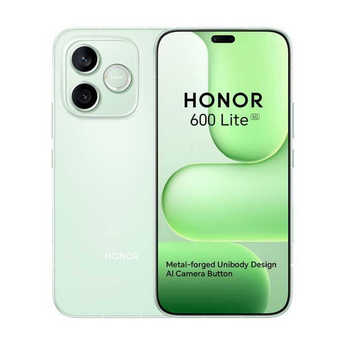 Smartphone 5G - HONOR 600 Lite - 8GB RAM - 256GB - Verde - Pulsante fotocamera AI e 108MP - 6520mAh - Versione UE