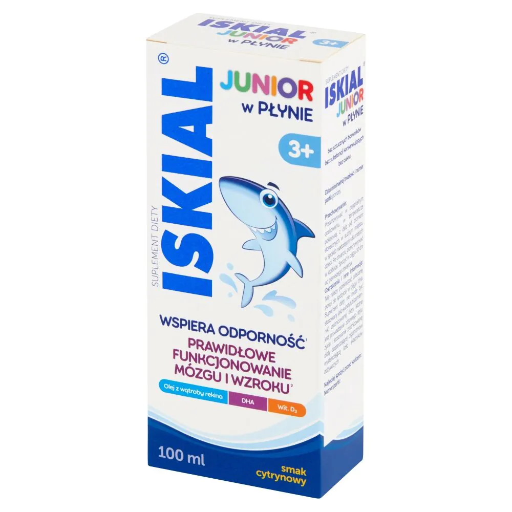 Iskial Junior, Wsparcie odporności dla dzieci od 3. roku życia, Płyn o smaku cytrynowym