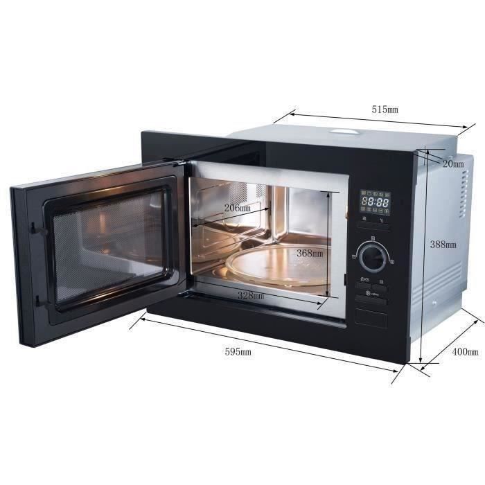 CONTINENTAL EDISON CEMO25GEB2 Built-in Microwave Grill, Black, W59.5 x H38.8 x D40 cm, 25L