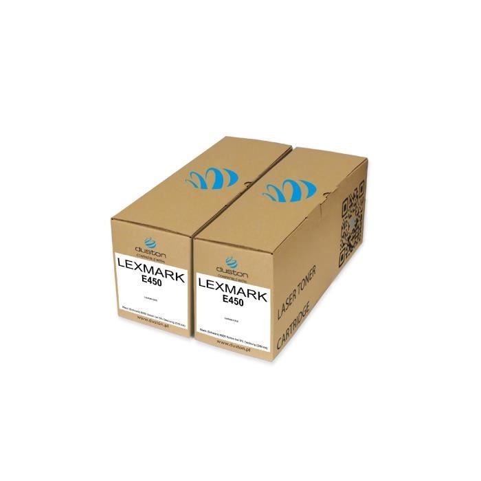 2x E450, E450A11E Cartouche de toner noir pour Lexmark E450