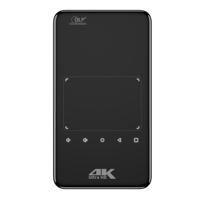 Proiettore mini portatile Android 4K Pico YONIS, proiettore Wi-Fi intelligente + scheda SD da 128 GB, nero