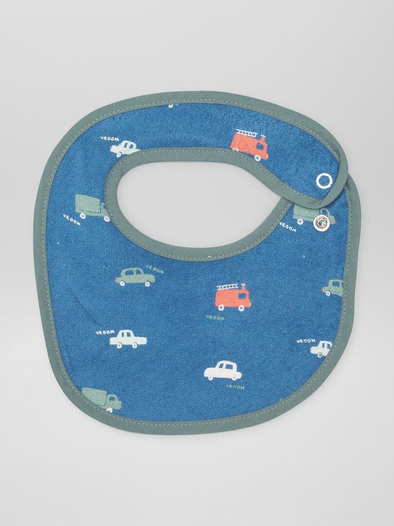 Conjunto de 5 babadores de tecido atoalhado - AZUL