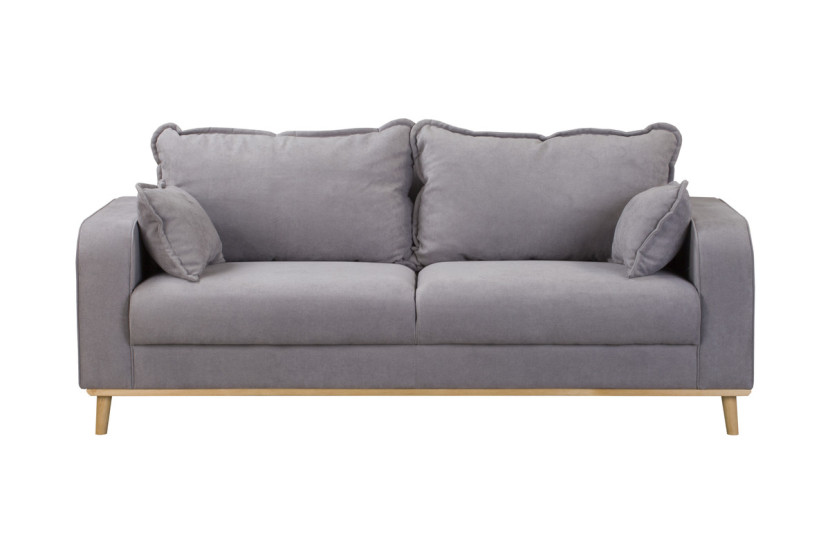 Ropez Beata sofa 3 osobowa wysokie nóżki mikrofibra szary