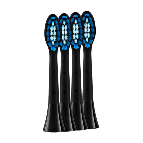 Capete de periuță de dinți de schimb, negre (moi), set de 4