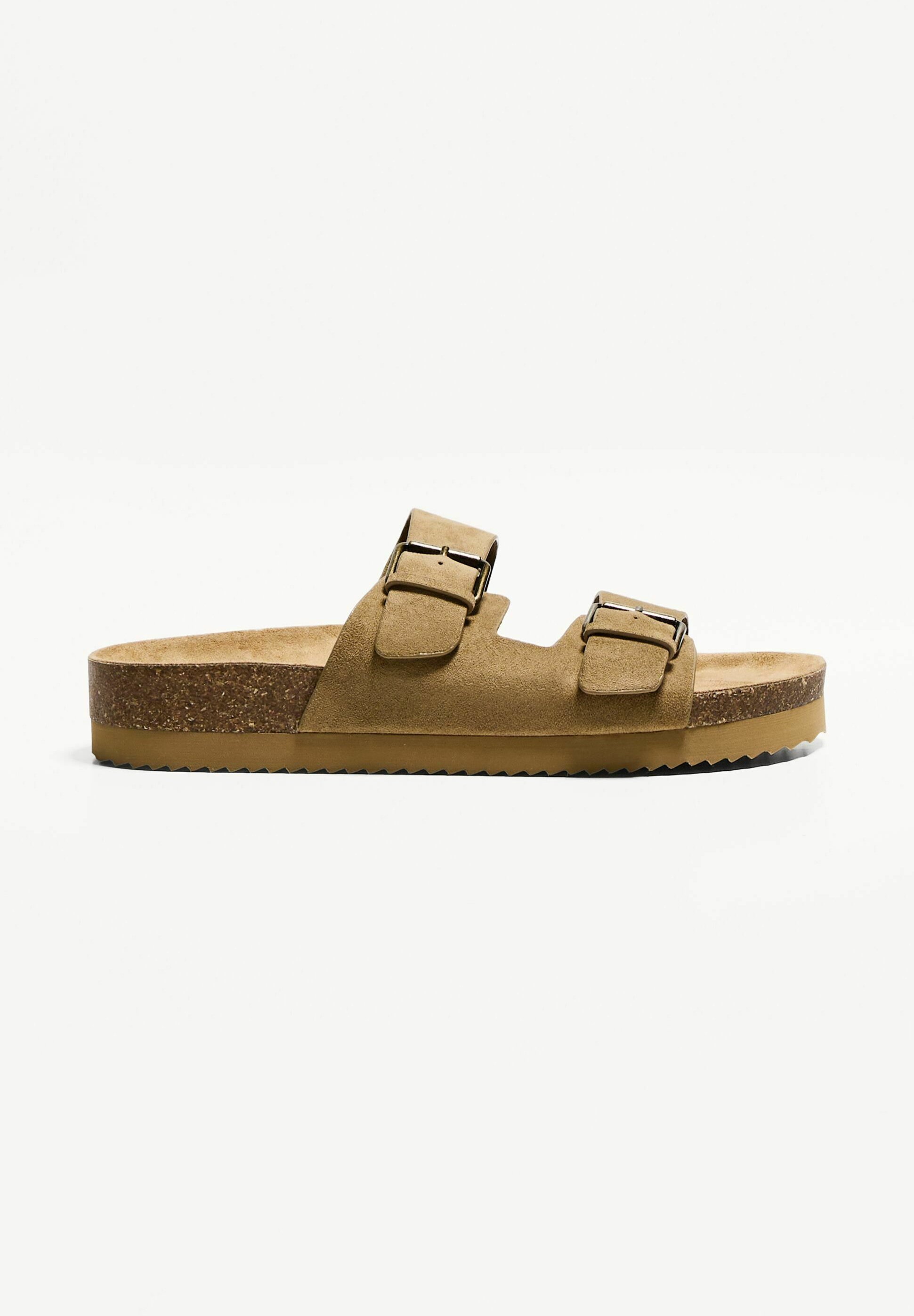 Bershka FIBBIA - SLIDER PIATTO - Mules - sabbia