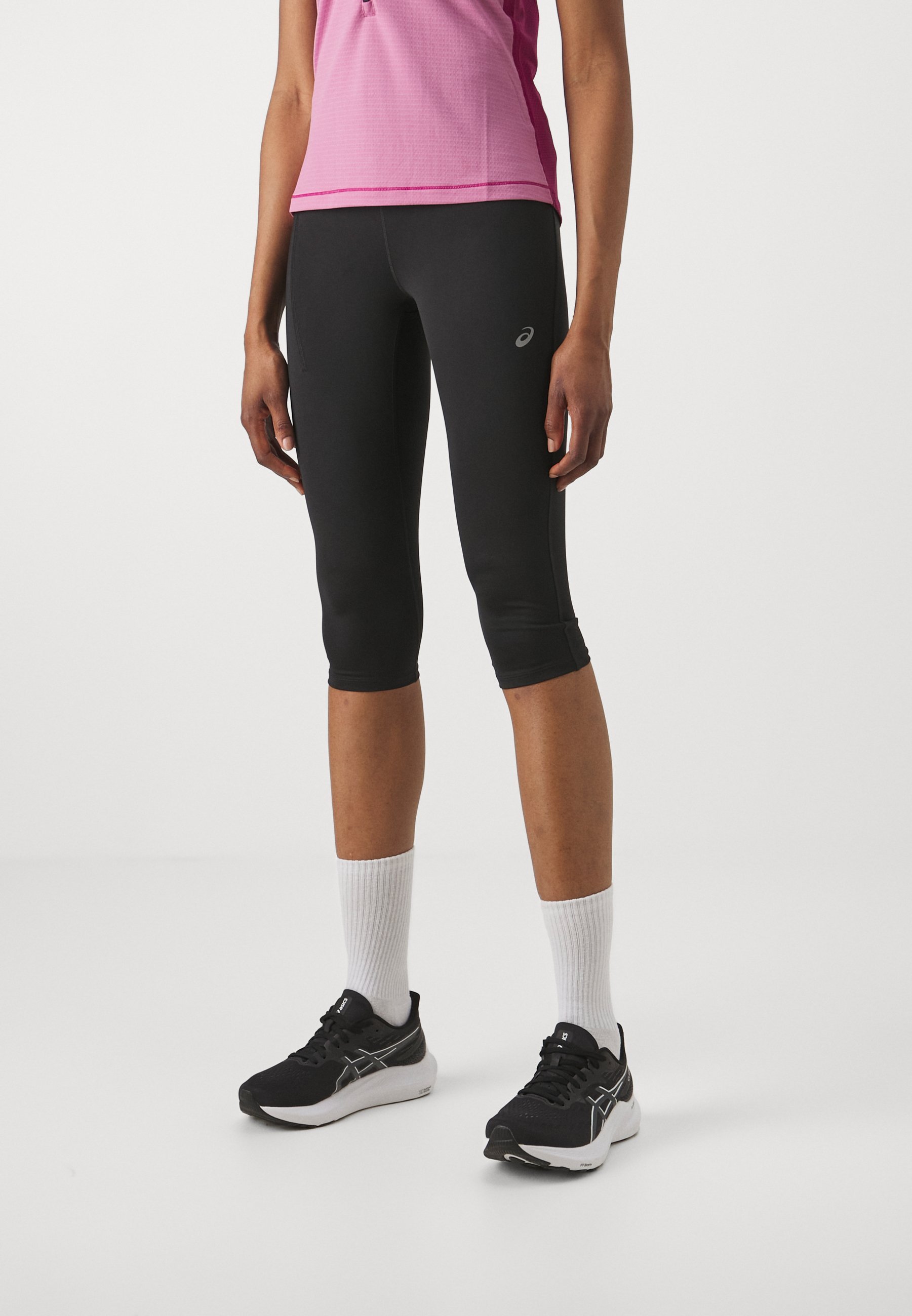 ASICS ROAD HIGH WAIST CAPRI - 3/4 sportbroek - zwart