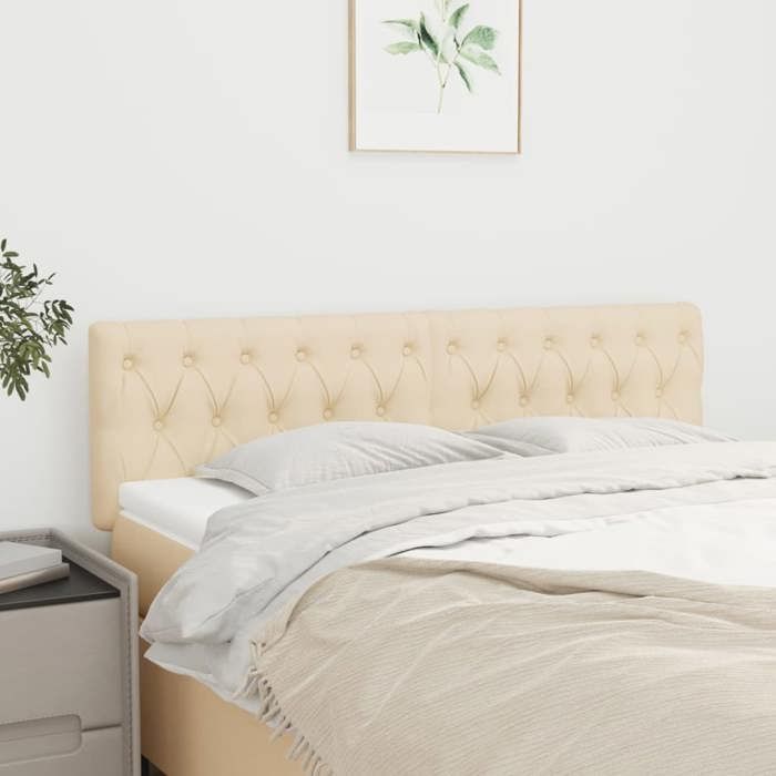 Têtes de lit - vidaXL - 2 pcs - Crème - Tissu - Hauteur réglable