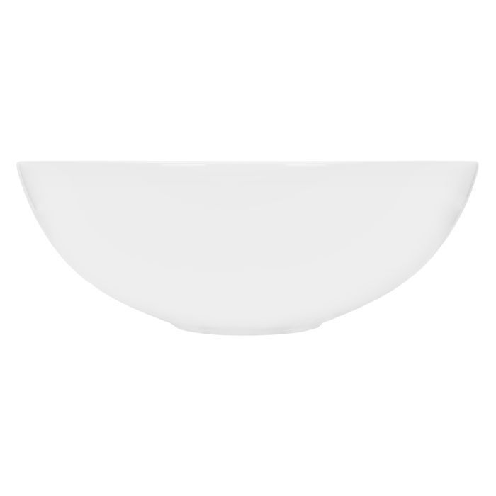 Lavabo de encimera ECD Alemania para baño - Ø 400x147 mm - Cerámica - Redondo - Blanco - Lavabo para inodoro