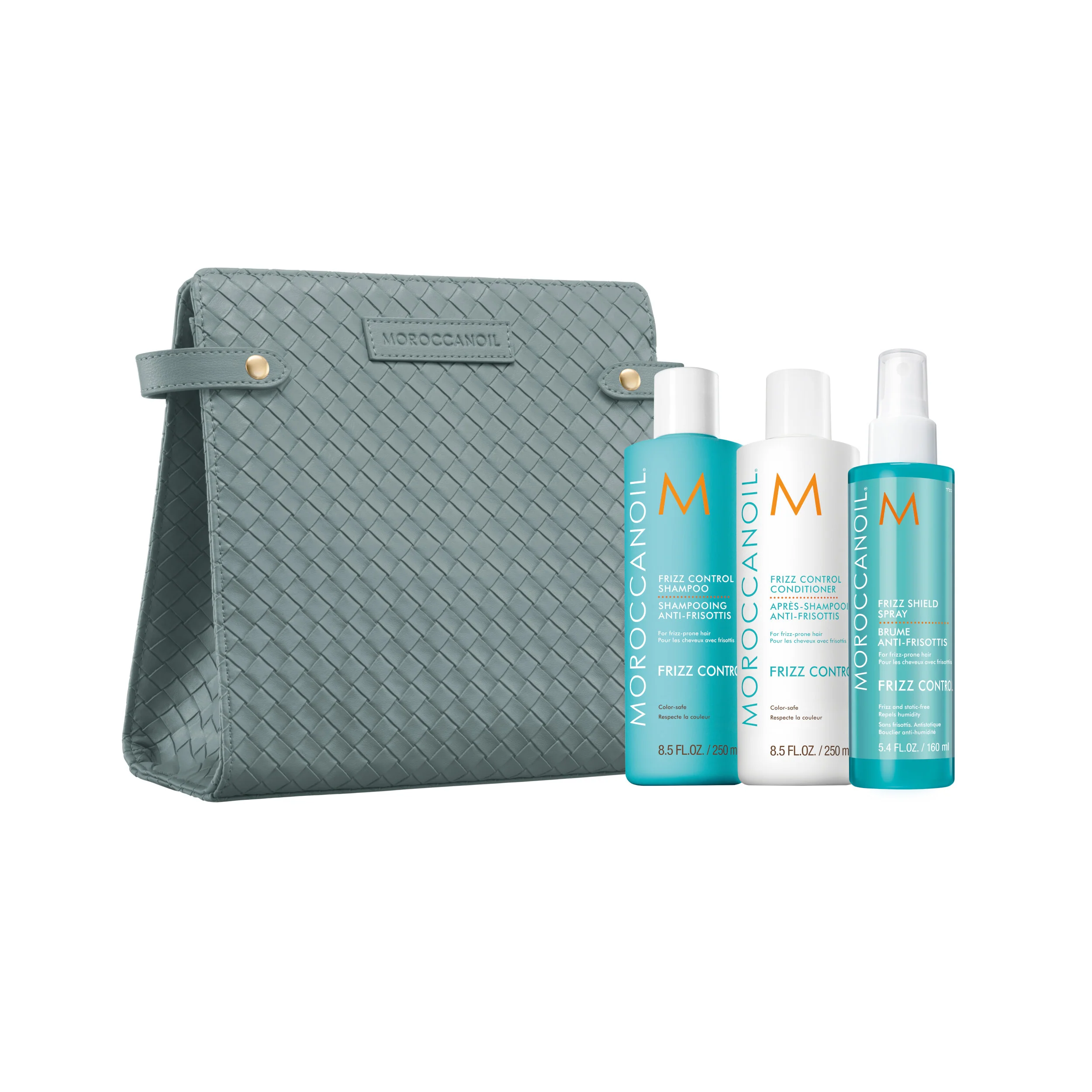 Frizz Control Holiday Bag Frizz - Cofanetti per Capelli, Shampoo Anticrespo, Balsamo Disciplinante/Anticrespo Capelli, Spray Termo Protettivo