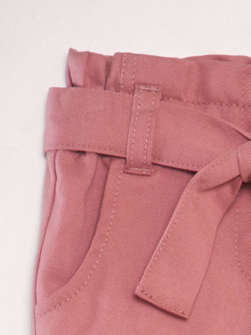 Pantalones con cinturón de lazo - rosa