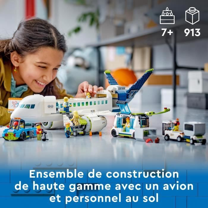 LEGO® City 60367 Airliner Toy Set with Airport Bus, Tugboat, Baggage Truck and 9 Minifigures