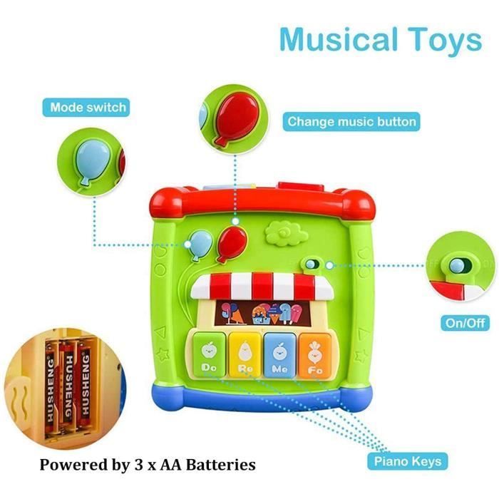 Cubo attività per neonati, centro attività multifunzionale 6 in 1, scatola di apprendimento per la prima infanzia