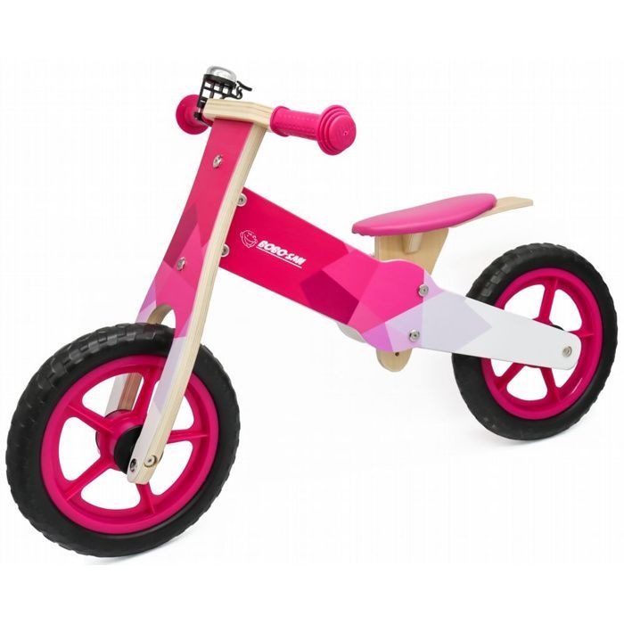 Bicicleta de equilibrio de madera rosa Bobo-San