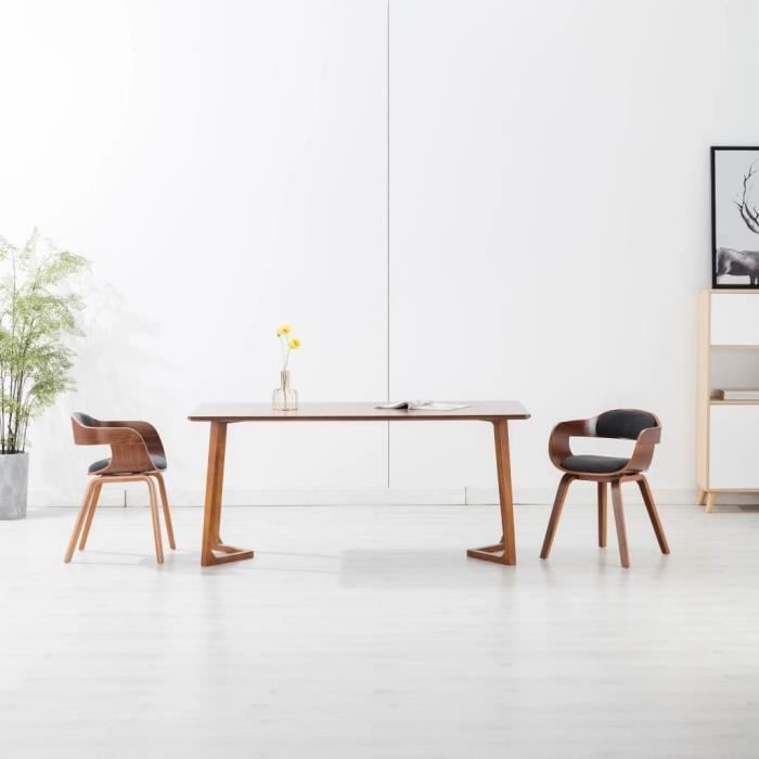 Silla de comedor - VIDAXL - Gris oscuro - Tela y madera curvada