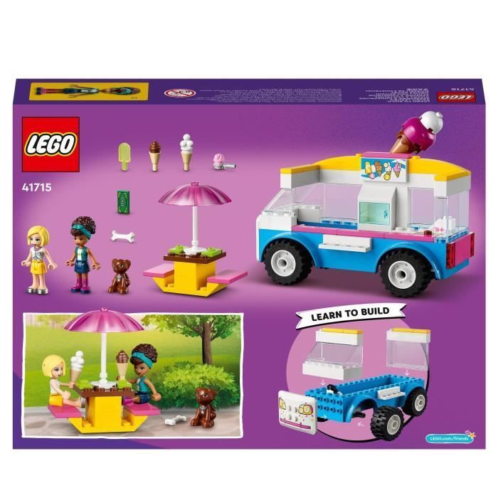 LEGO® 41715 Friends Ice Cream Truck, Building Toy with Dog Figures, Vehicle and Dash and Andrea Mini-Dolls, Ages 4+