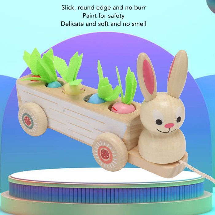 Juguete educativo de madera resistente para bebés, coche a juego, rábano, para el hogar.